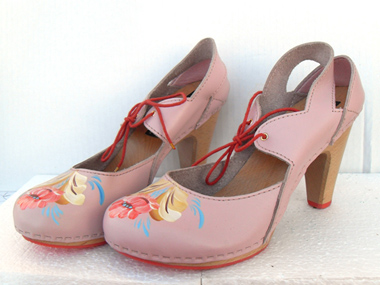 hand painted swedish clogs