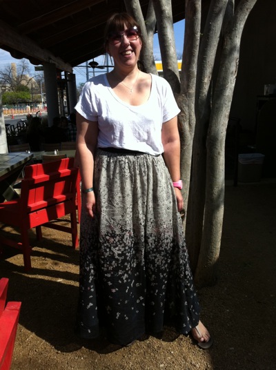 anthropologie skirt outfit
