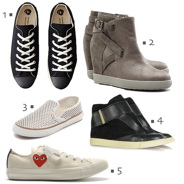 fall 2013 sneakers, wedge sneakers, play comme des garcons converse sneakers, eileen fisher wedge sneakers
