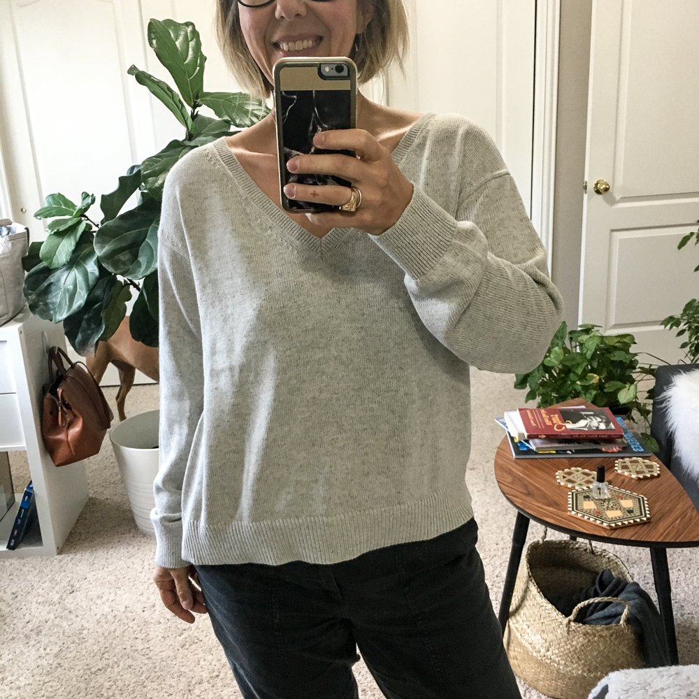 everlane cotton sweater outfit