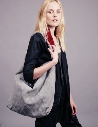 Gray Quilt Leather Bag: $149
