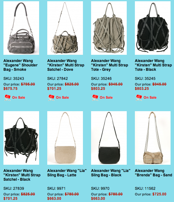 15% off alexander wang handbags