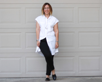 everlane white shirt dress